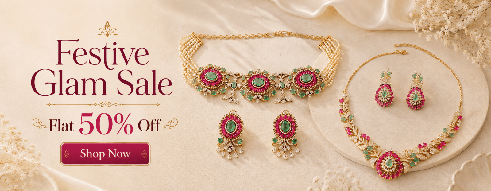 Festive Glam Sale — Flat 50% off