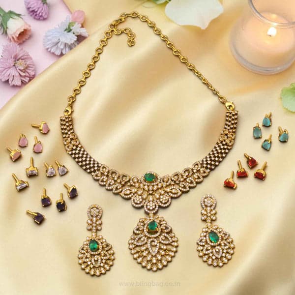 Multicolor Reyna Hasli Victorian Jewellery Set - New Arrival